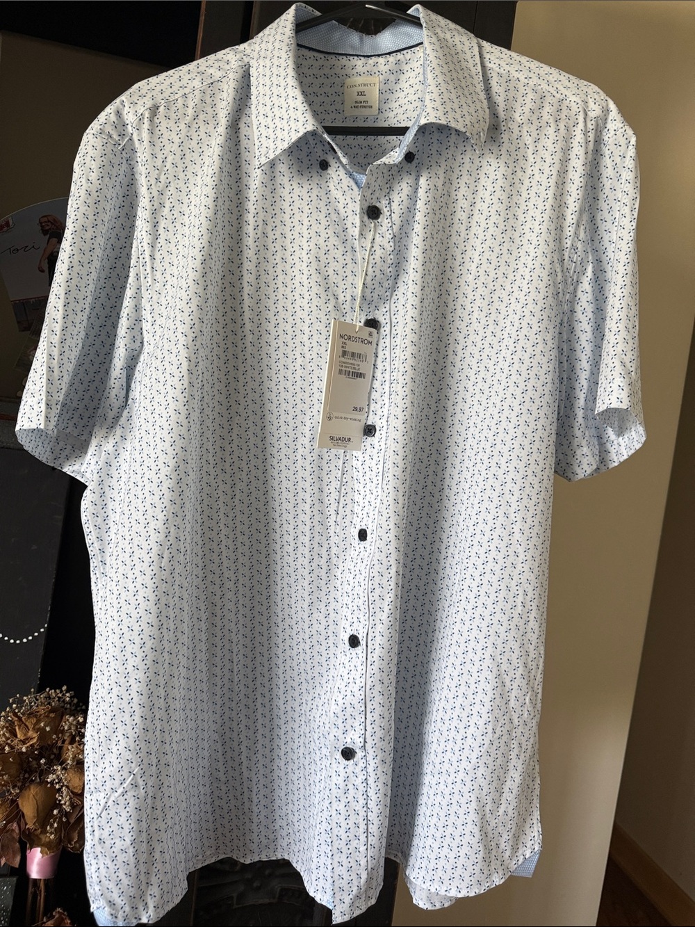 Men’s Light Blue Short-Sleeve Button-Down Shirt by Nordstrom